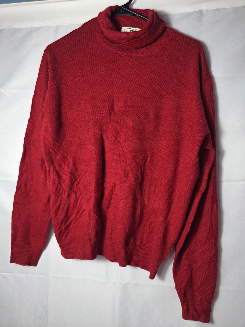 Cashmere Sutton Studio Red Turtleneck Sweater Large Cozy Vintage